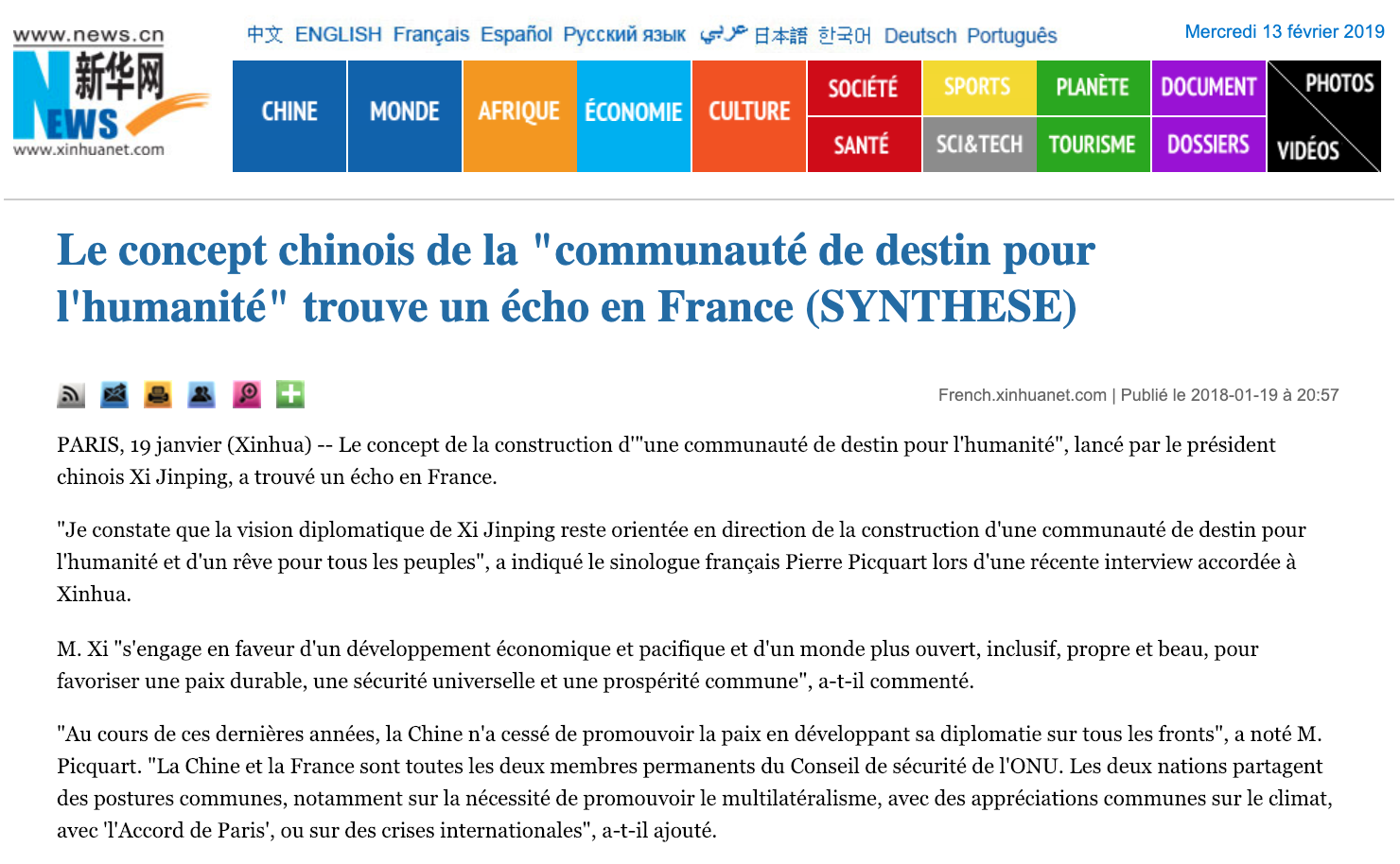 Duchatel Veg 2 screenshot of Xinhua on Communaute.png